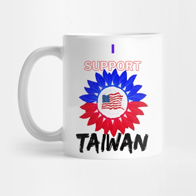 America supports Taiwan - Taiwanese Sunflower of world peace by Trippy Critters